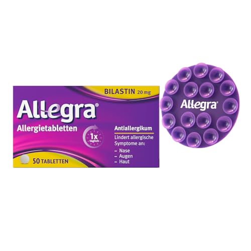 Set mit ALLEGRA Allergietabletten 20 mg Tabletten (50 Stück) + Handyhalter