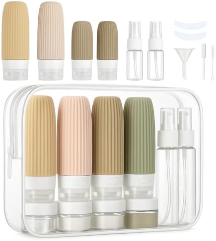 Kit para Viagem 16 Peças em Silicone Com Necessaire Transparente ...