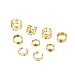 U7 9 Pcs Knuckle Ring Set for Women 18K Gold Plated Vintage Hollow Carving Adjustable Boho Style Stackable Rings Set Hollow Carved, Statement Jewelry for Women Girls