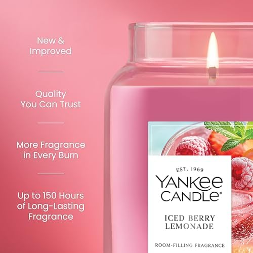 Yankee Candle Iced Berry Lemonade, Scented Candle, 22oz Large Jar with up to 150 Hour Burn Time, Giftable - Thumbnail 4