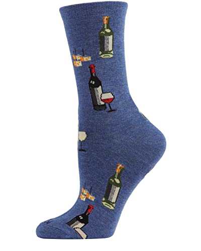 Image of MeMoi Wine and Cheese Rayan Blend Crew Socks