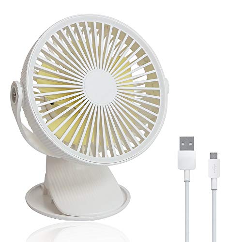 CESHMD USB-ventilator, opvouwbare ventilator, 3 snelheden, 360 graden draaibaar, bureauventilator wit-A