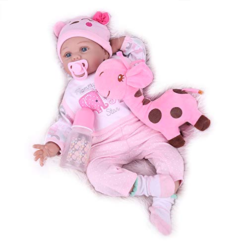 Kaydora 22 inch Reborn Baby Doll Girl, Realistic Weighted Soft Cloth Body