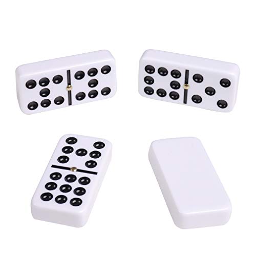 Double 9 Large White Domino Set en Estuche Púrpura miniatura 5