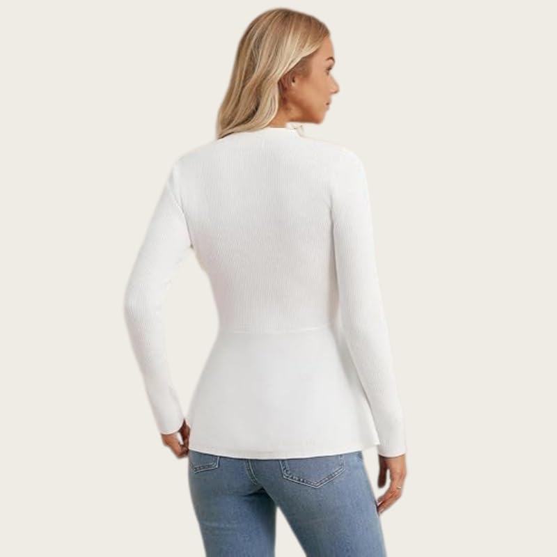 Cardigan da Donna A Coste Slim Fit Elegante Maglione A Maniche Lunghe con Orlo A Volant Giacca Leggera con Scollo A V E Bottoni Frontali Maglione Caldo Autunnale Capospalla Perfetto per Oktoberfest