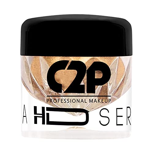 Image of C2P Pro Eyeshadow Pigment for Eye Makeup - 2g | Long-Lasting and Highly Pigmented Loose Precious Pigments with Metallic Effect | Cosmetics For Women and Girls (Sunkiss Gold 151, 02 Gram)