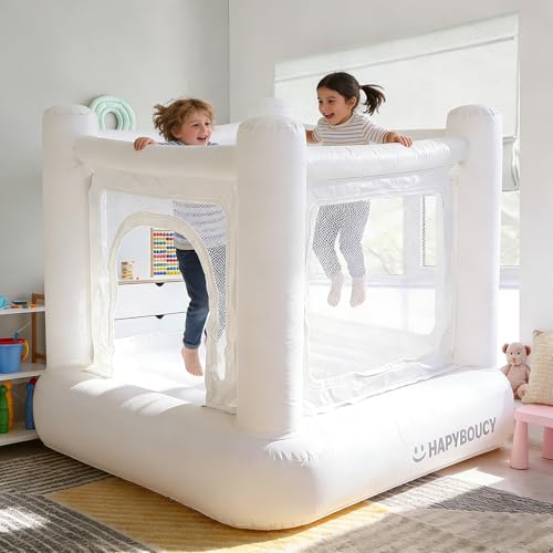 Indoor Bounce House for Toddlers 1-3, Noiseless Small Bouncy House, PVC Materials, Mini Bouncy...
