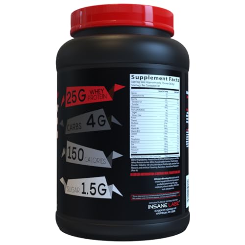 Image of Insane Labz Insane Whey,100% Muscle Building Whey Protein, BCAA Amino Profile, Mass Gainer, Meal Replacement (Chocolate Peanut Butter, 30 Servings)