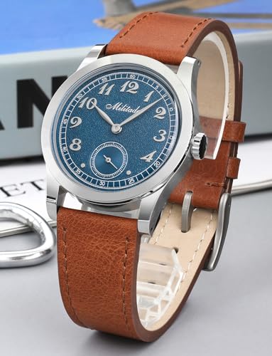 TACTICAL FROG Militado ML01 Watches for Men Analog VD78 Quartz 36mm Leather Watch Business Work Sport Casual Dress Men's Watches for Men,100m Waterproof