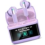 Wireless Earbuds, Bluetooth 5.4 Headphones In Ear with ANC/ENC Noise Cancelling, HiFi Stereo Bluetooth Ear buds, Multifunctional Touchscreen, 5 EQ Modes/IP7 Waterproof Bluetooth Earphones, Dark Purple