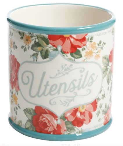 Pioneer Woman Floral Stoneware Utensil Crock