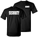 The Goozler Security Silkscreen Front & Back Black T-Shirt, Large
