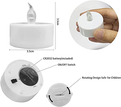 Oshine 100Pack Flameless Tea Light Candles Realistic Flickering:battery Long Lasting Warm White Light Lamp Operated Powered For Seasonal & Festival Celebrations(Warm Yellow Light #TOP3