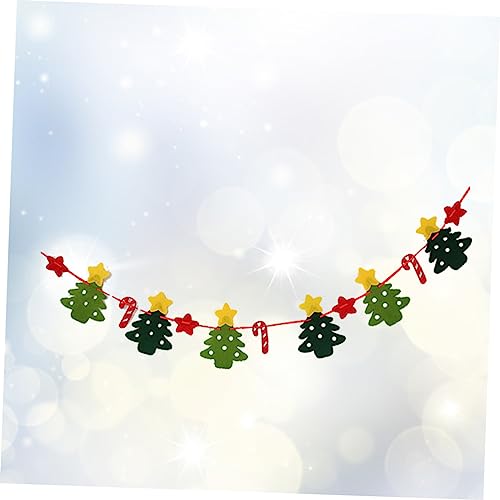 Pancarta de fieltro de Navidad ABOOFAN con 2 piezas de guirnaldas colgantes para el árbol 4