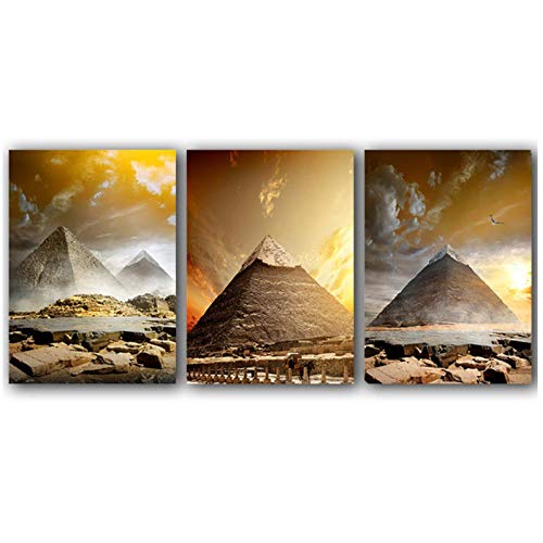 Leinwand Malerei Hd Gedruckt Wandkunstwerk Alte Ägypten Pyramide Poster Und Drucke Wohnkultur Wohnzimmer 50X70Cmx3 Ungerahmt