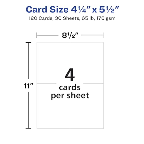 Cartes postales Avery 3380 texturées pour impression jet d'encre personnalisée à la maison