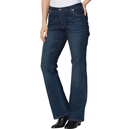 Woman Within Plus Size Womens Plus-Size Stretch Denim Five-Pocket Bootcut Jeans