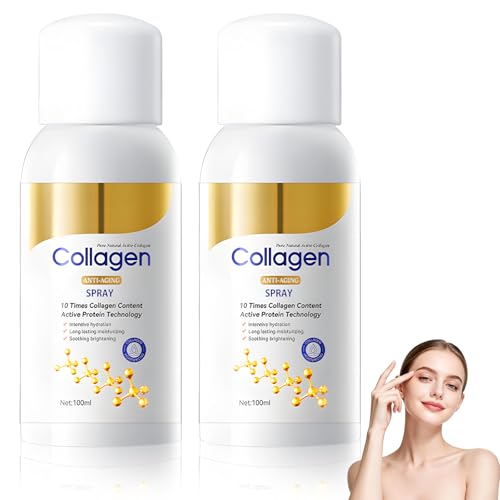 2PCS Firming Collagen Spray Firming Care Set for Body and Face Anti Aging Hydrating Moisturizer Mist Fast-Absorbing Skin for Body Arms Legs