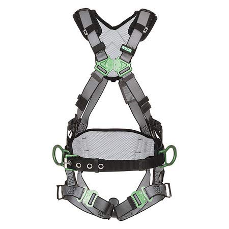 MSA 10195135 V-FIT Construction Harness, Extra Large, Back & Hip D-Rings, Quick-Connect Leg Straps, Shoulder Padding