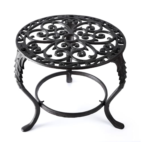 Notakia Plant Stand Indoor Outdoor Clearance Heavy Duty Cast Iron Plant Table for Patio & Garden, Tall Vintage Decorative Metal Plant Rack, Wrought Iron Flower Pot Holder for Home Garden Porch Yard
