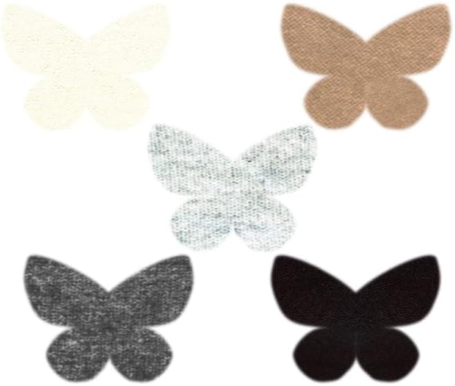 One Butterfly 100% Cashmere Patch in Classic Colors // Iron-On (or Remove Adhesive to Sew Instead) // Sweater Hole Repair or to Customize (2.5 x 3.25 Wide inches) (Gray-Darker)