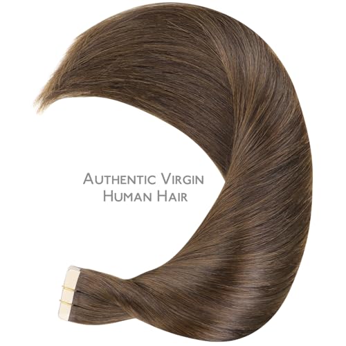 Image of Wennalife Tape in Hair Extensions Human Hair, 20pcs 50g 20 inch 5D Remy Hair Extensions for Women Tape Ins Straight Extensiones De Cabello Humano Skin Weft