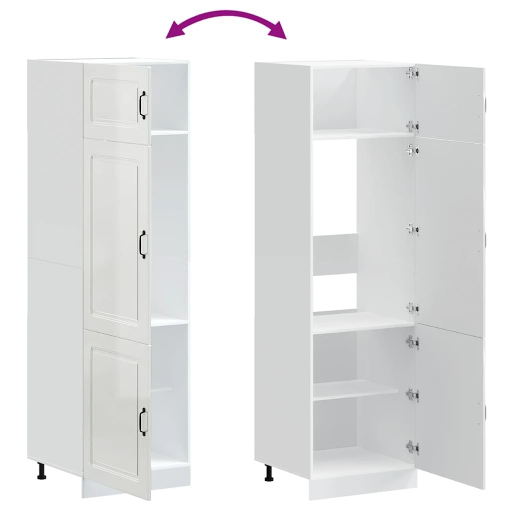 vidaXL Armadio da Cucina Kalmar Bianco Lucido in Legno Multistrato