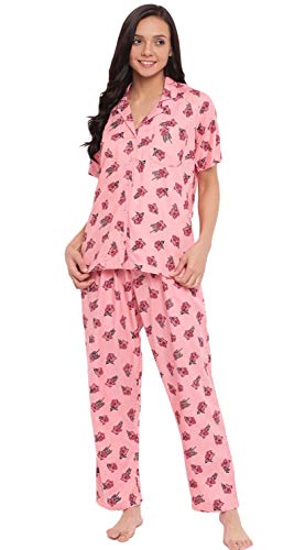 Image of Two Dots Women's Cotton Floral Shirt and Pyjama Set Pack of 1