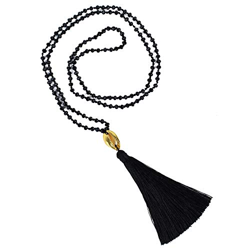 KELITCH Damen Böhmische Quaste Anhänger Halskette Quaste Halsketten Handgemachte Kristall Mischen Perlen Stränge Halskette Neu Cover