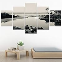 SIGNWIN 5 Panel Canvas Wall Art High Contrast Scenery for Home Decorations Ready to Hang - 60