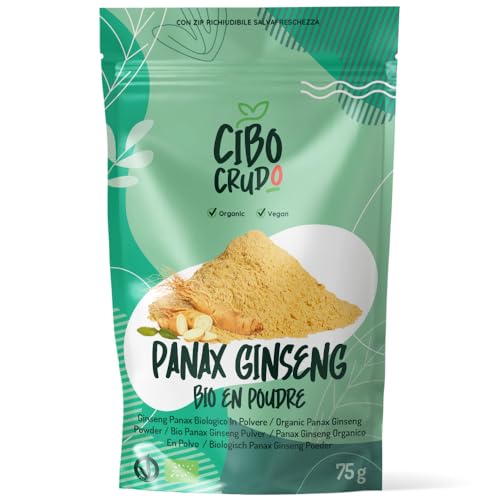 Ginseng Rouge en Poudre - 75g. Panax Ginseng Contient Protéines Fibres et Ginsénosides. Connu sous le Nom de Ginseng Coréen ou Asiatique.