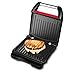 George Foreman Grill Steel Family - Parrilla Eléctrica, Bandeja de Goteo Perfect-Fit, 5 Raciones, Revestimiento Antiadherente, Fácil Limpieza, Indicador Luminoso, 1650 W, Rojo - 25040-56