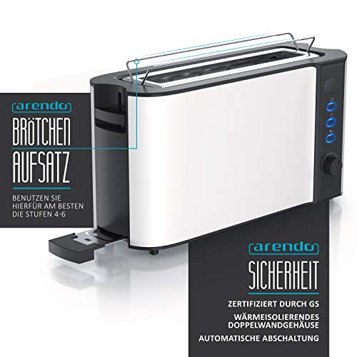 Arendo - Wasserkocher und Toaster im Set Edelstahl Weiß Matt Wasserkocher 1,5L 40° - 100°C Warmhaltefunktion Toaster 2… – Bild 3