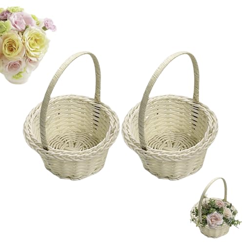 2 Stück Blumenmädchen Korb, Kleiners Korb Mit Henkel,...