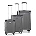 STRATIC Stripe Hartschalen-Koffer Trolley Reisekoffer Handgepäck Rollkoffer mit TSA-Schloss 4 Rollen besonders leicht und leise, S, Graphit