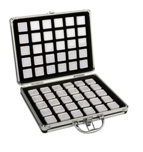 Boîte de rangement de collection daffichage de pierres précieuses de diamant de gemme de 60 grilles, vitrine dorganisateur de boîte à bijoux de grille pour les boucles doreille danneau de diamant Cover
