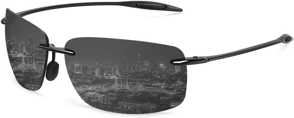 WISTON Sports Polarized Sunglasses for Men Women Tr90 Rimless Frame for Running Fishing Baseball Driving W8001