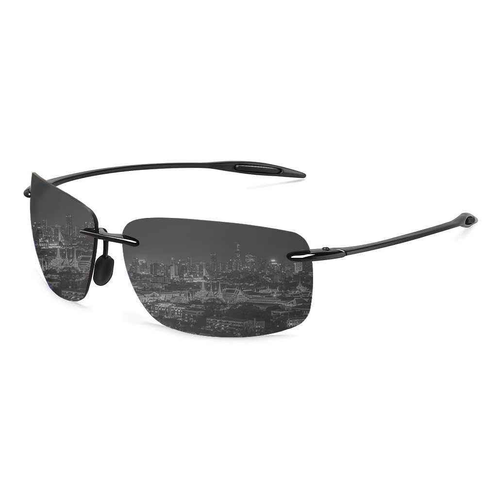 WISTON Sports Polarized Sunglasses for Men Women Tr90 Rimless Frame for Running Fishing Baseball Driving W8001