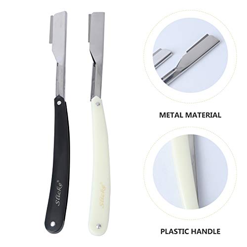 de Afeitar Recta Profesional Plegable Vintage sin Cuchillas para Pelo 2 Piezas ( y )