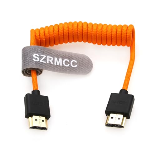 SZRMCC Cavo intrecciato a spirale 8k 2.1 HDMI a HDMI ultra ad alta velocità per Z Cam E2 Sony FX6 FX9 Canon EOS C70 C300 Portkeys BM5 Atomos Ninjav V Shogun Monitor