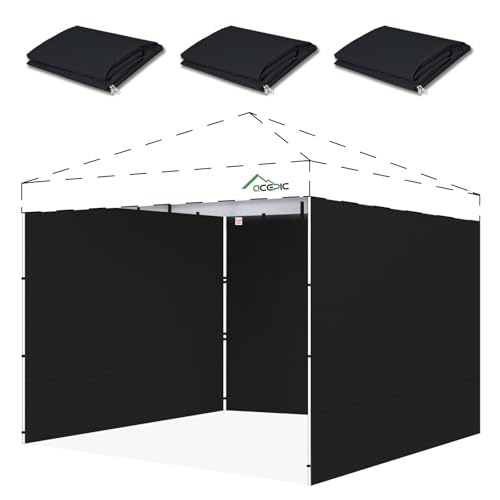 ACEPIC 10x10ft Canopy Sidewalls Only Black (3PCS No Frame or Top)