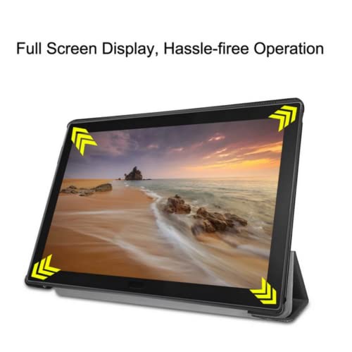 Image of SKEIDO For Samsung Galaxy Tab A 10.5 2018 SM-T590 SM-T595 T590 T595 Tablet Case Custer Garin Tri-Fold Smart Cover With Auto Sleep Wake, Tan