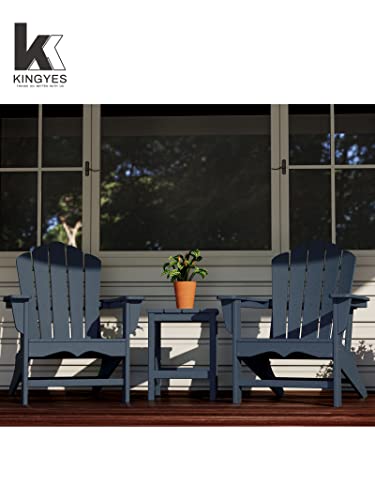 Kingyes Hdpe Adirondack Chair, Classic All-Weather Adirondack Chairs, Outdoor Patio Weather Resistant Adirondack Chair For Deck Lawn Fire Pit, Navy #TOP5