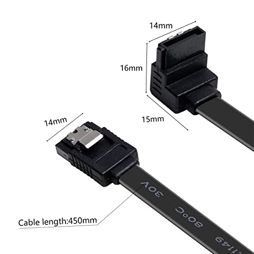 Cable SATA III, pack de 3, 18 pulgadas, negro miniatura 4