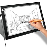 A4 Light Box for Tracing – Ultra-Thin LED Light Table with Adjustable Brightness, USB Powered Light Board for Kids, Artists, Tattoo Transfer, Drawing, Sketching, Stenciling & Art Projects