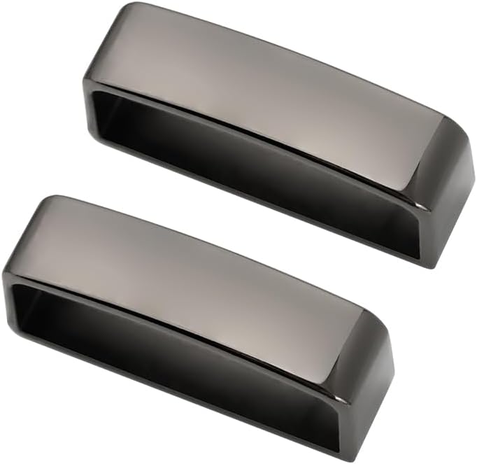 2pcs Belt Loop Keepers 1 1/2" (37mm-39mm) Metal Belt Loops Anti-Slip Frosted Black Men's Belt Buckle Accessories