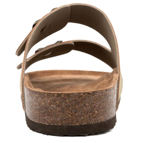 Image of Nautica Men's Sandals - Casual Slides with 2 Adjustable Buckle Straps and Cork Footbed for Ultimate Comfort and Style (Regular /Wide Width, Big Size)