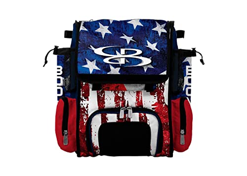 Boombah Mini Superpack Bat Pack - 8" x 12.5" x 18" - USA Stars & Stripes Navy/Red/White