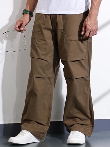 Image of Thomas Scott Men's | Solid | Light Weight | Breathable Fabric | 6 Pockets | Mid Rise | Loose Fit | 100% Cotton | Elasticated | Chino Trouser | Pants