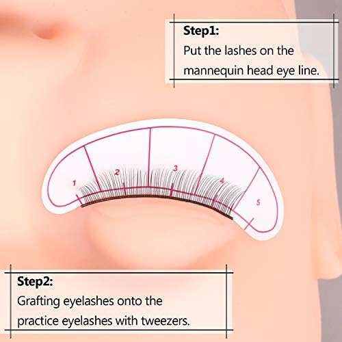 Fenshine 20 Paris Practice Eyelashes for Lash Extensions Supplies,Training Lashes Self-adhesive Practice Lashes for Training Eyelash Extension Makeup Beginners